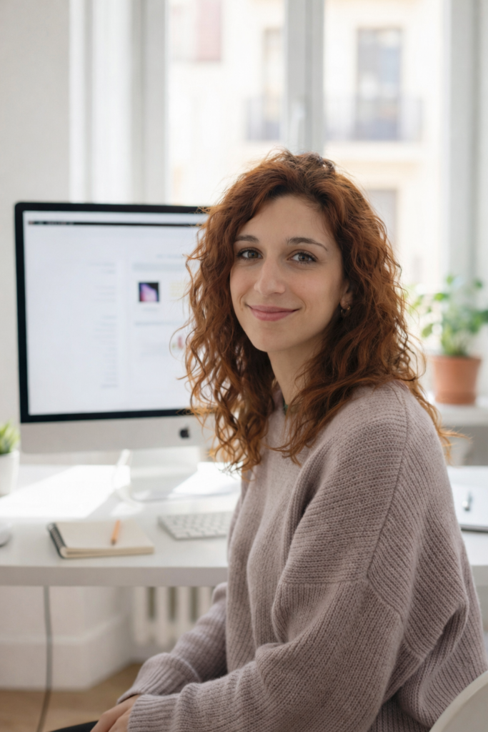 Federica Mazzotta, UI/UX designer, al lavoro su un progetto di interfaccia